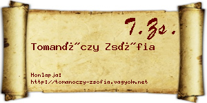 Tomanóczy Zsófia névjegykártya