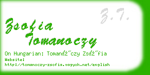 zsofia tomanoczy business card